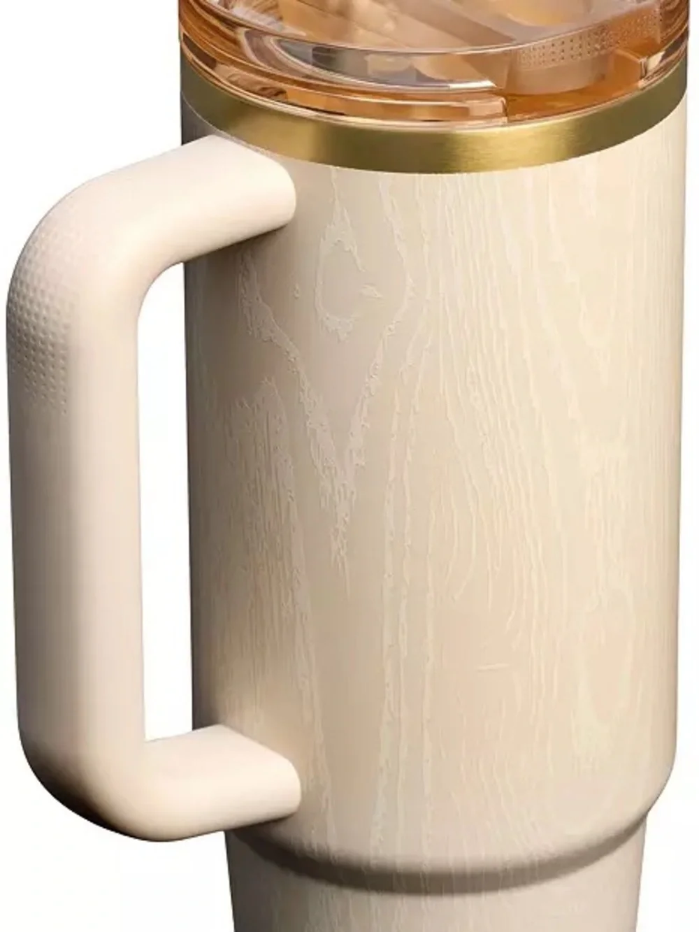Stanley Cream & Gold Insulated Travel Mug with Handle